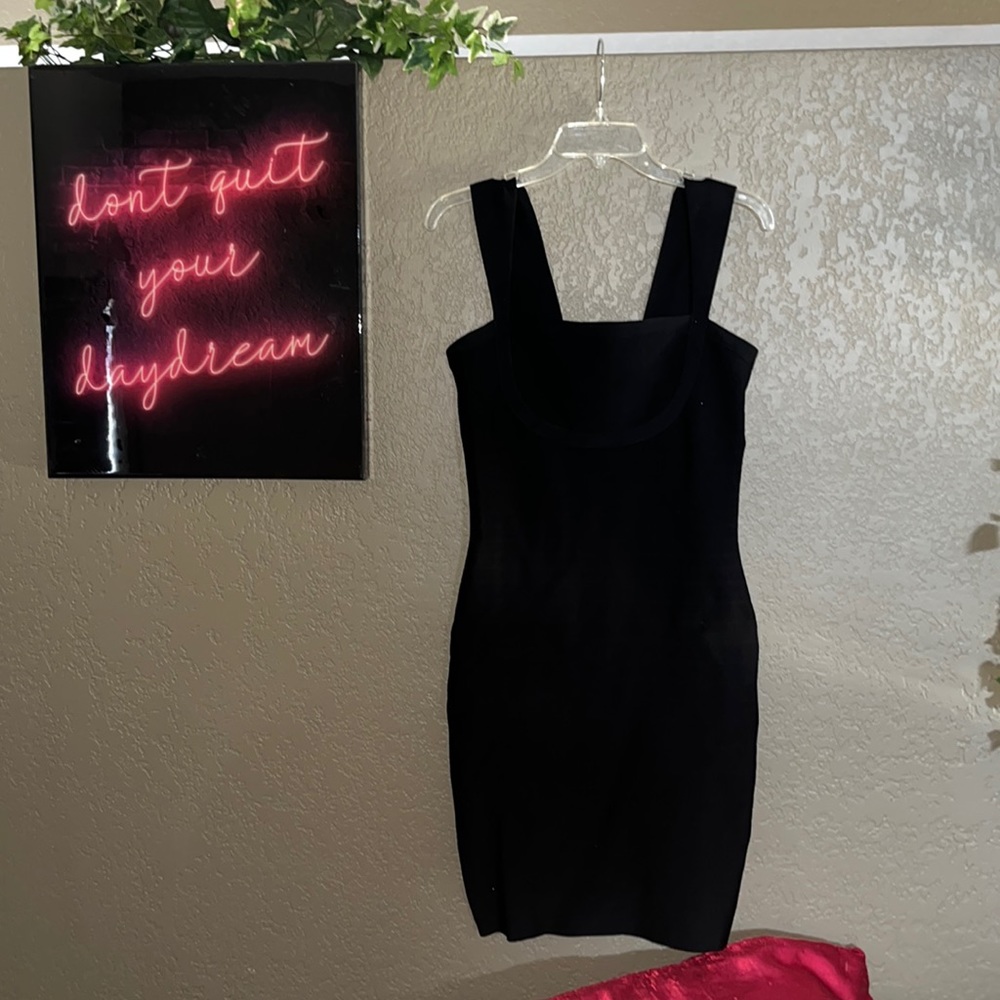 Marciano Size Large Black Bandage Dress